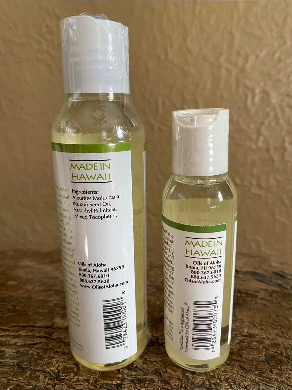 🌺Oils of Aloha🌺Hawaii Kukui Oil Fragrance Free Set of 2 Bottles
